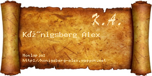 Königsberg Alex névjegykártya